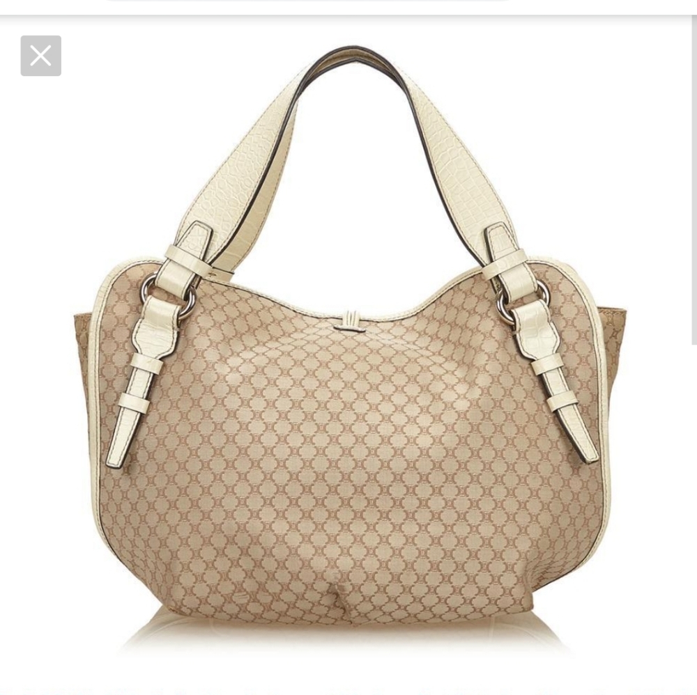 Celine macadam jacquard tote brown blend hobo bag - Picture 3 of 12
